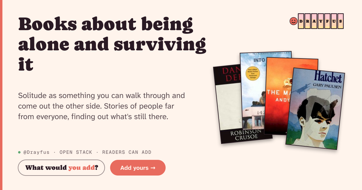 Share card preview for Books about being alone and surviving it