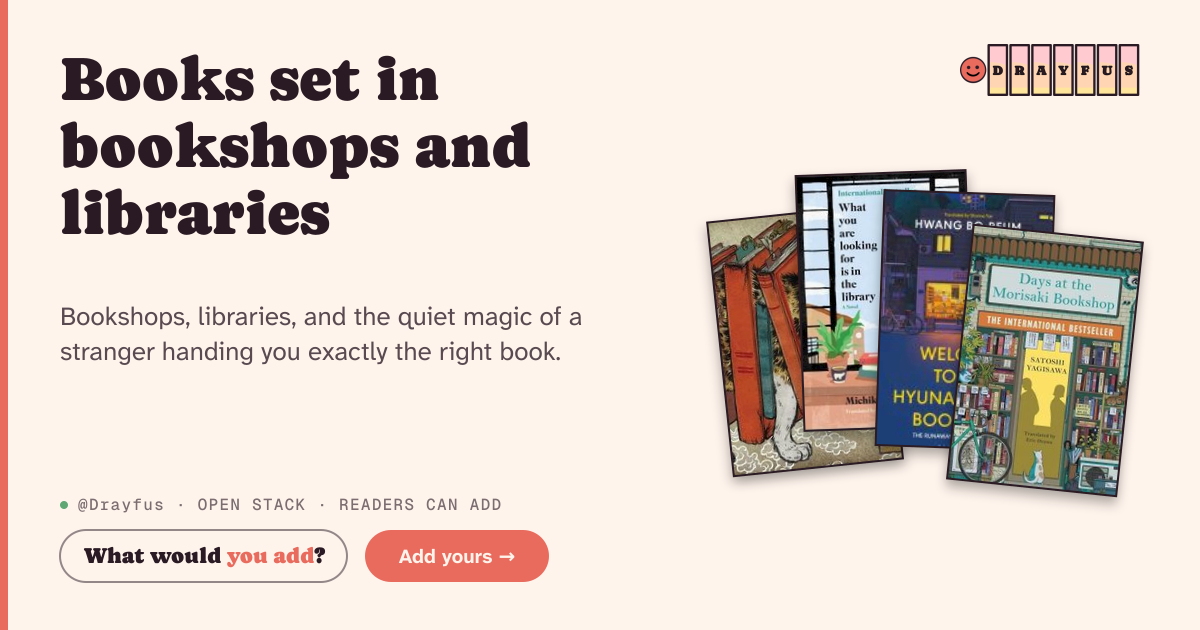 Share card preview for Books set in bookshops and libraries