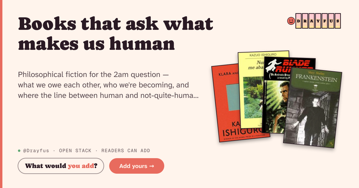 Share card preview for Books that ask what makes us human