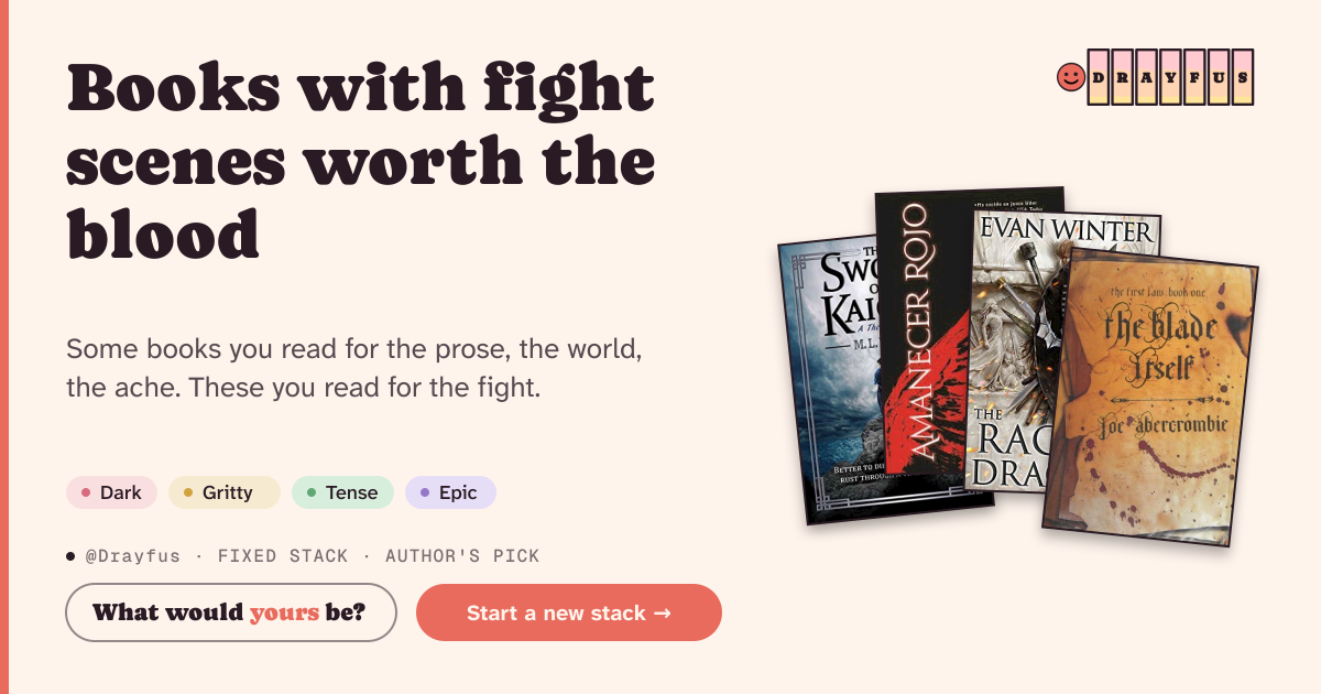 Share card preview for Books with fight scenes worth the blood