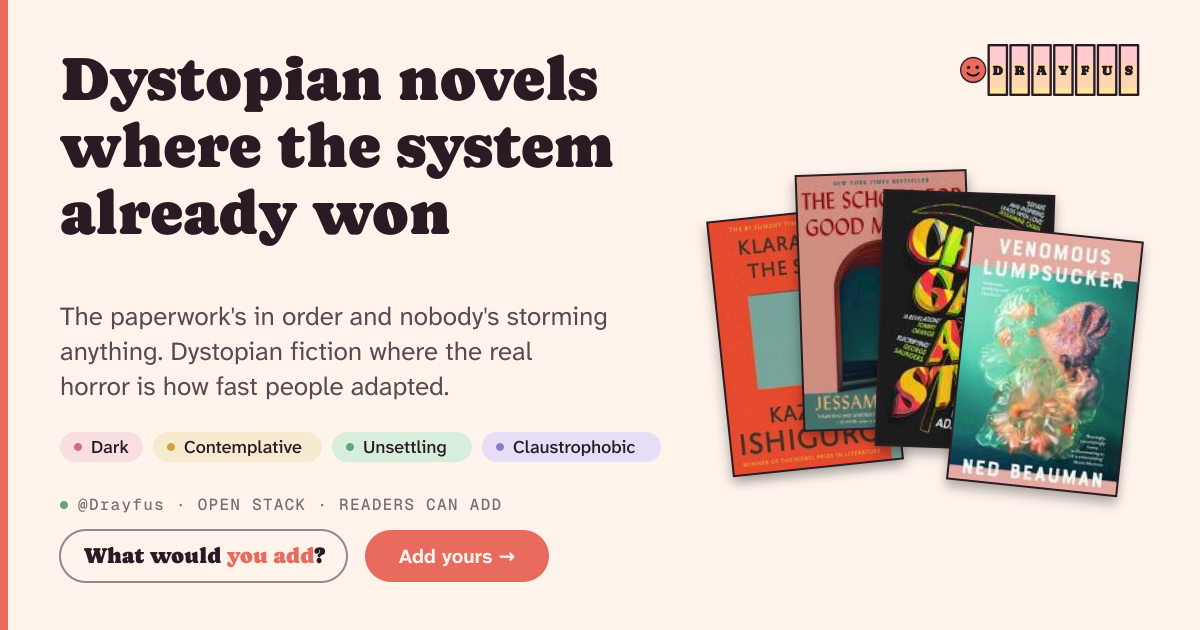 Share card preview for Dystopian novels where the system already won