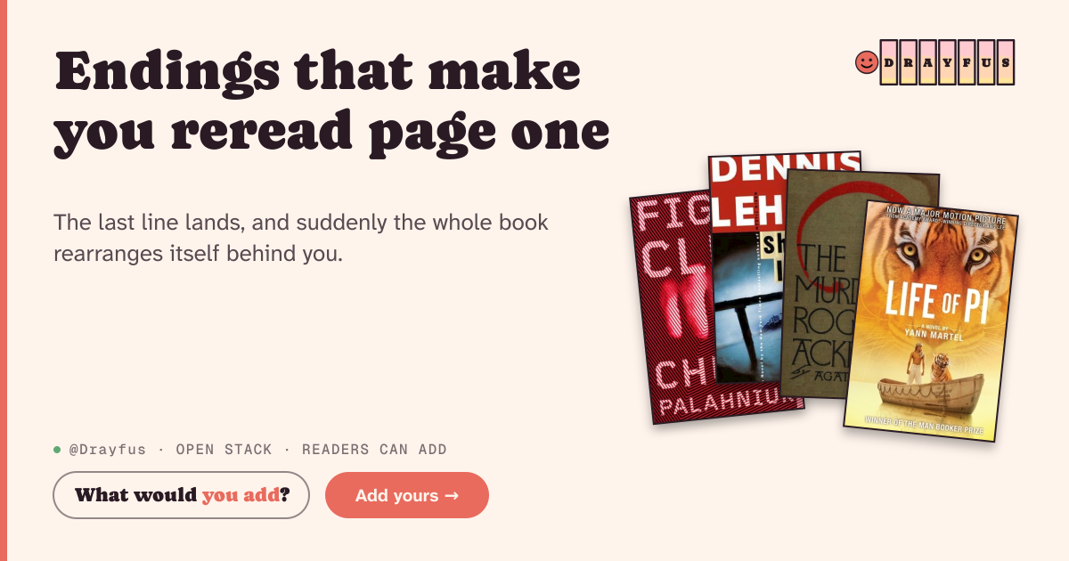 Share card preview for Endings that make you reread page one