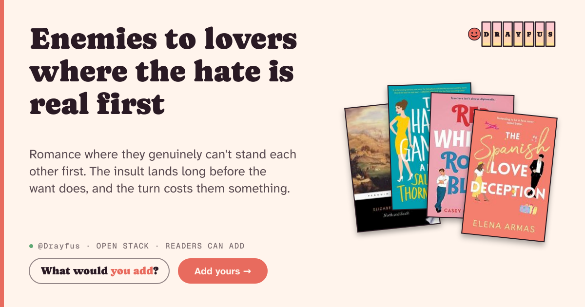 Share card preview for Enemies to lovers where the hate is real first