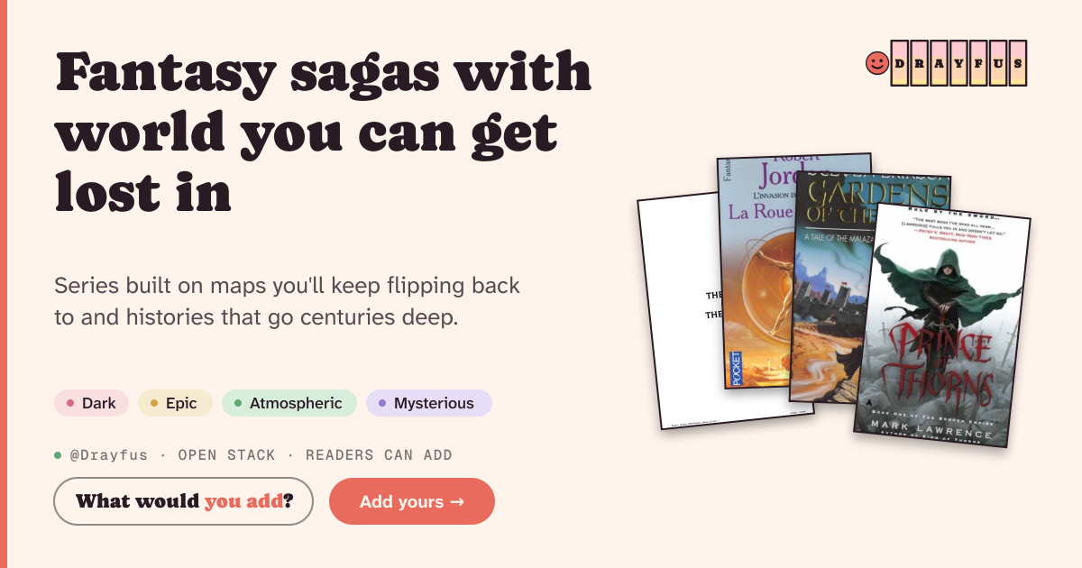 Share card preview for Fantasy sagas with world you can get lost in