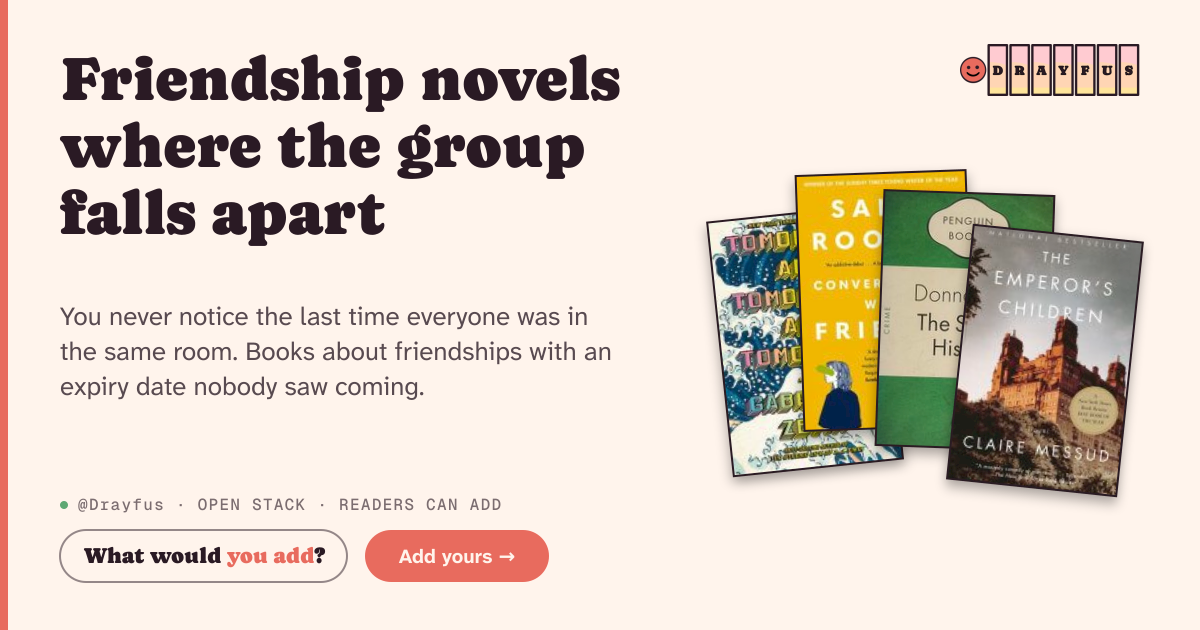 Share card preview for Friendship novels where the group falls apart