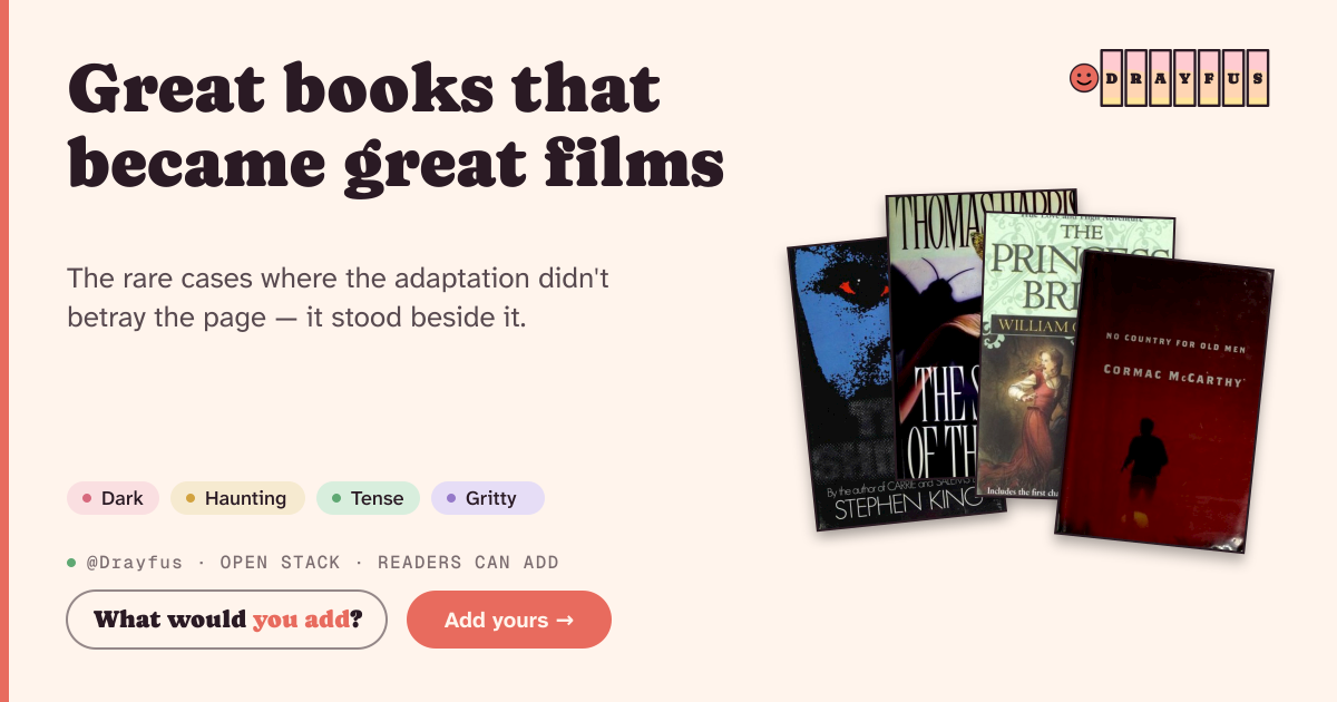 Share card preview for Great books that became great films