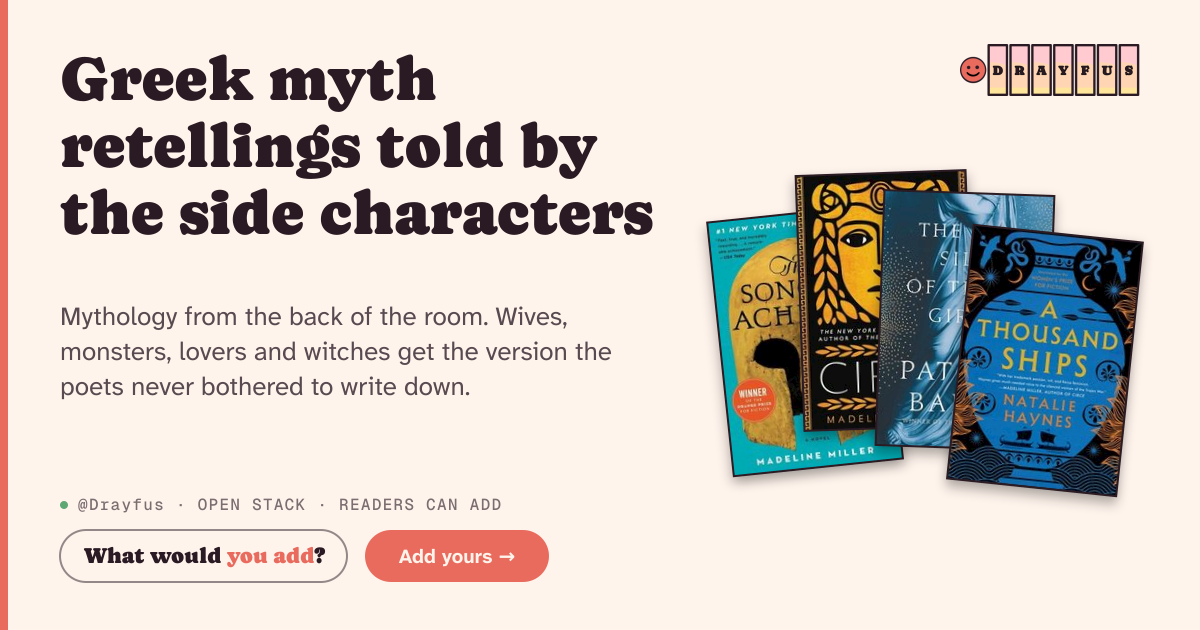 Share card preview for Greek myth retellings told by the side characters