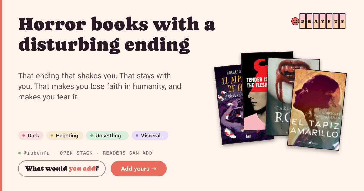 Share card preview for Horror books with a disturbing ending