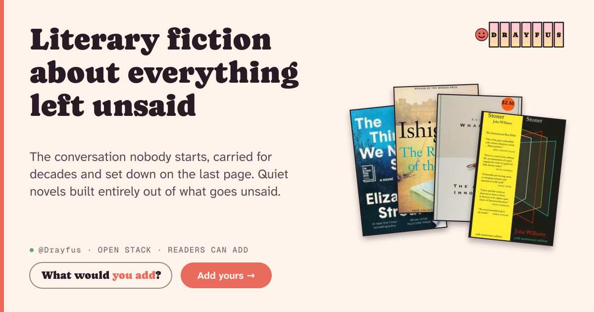 Share card preview for Literary fiction about everything left unsaid