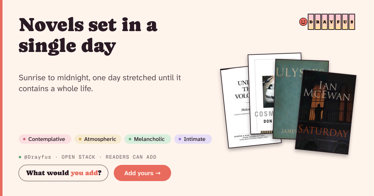 Share card preview for Novels set in a single day