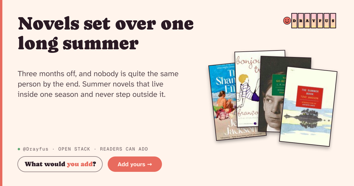 Share card preview for Novels set over one long summer