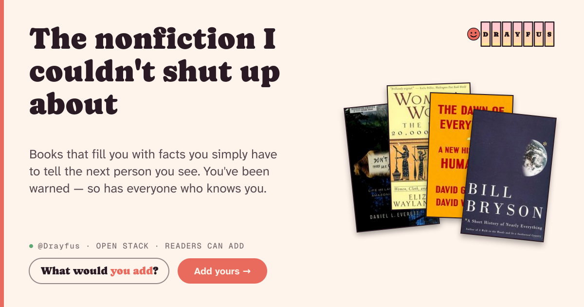 Share card preview for The nonfiction I couldn't shut up about