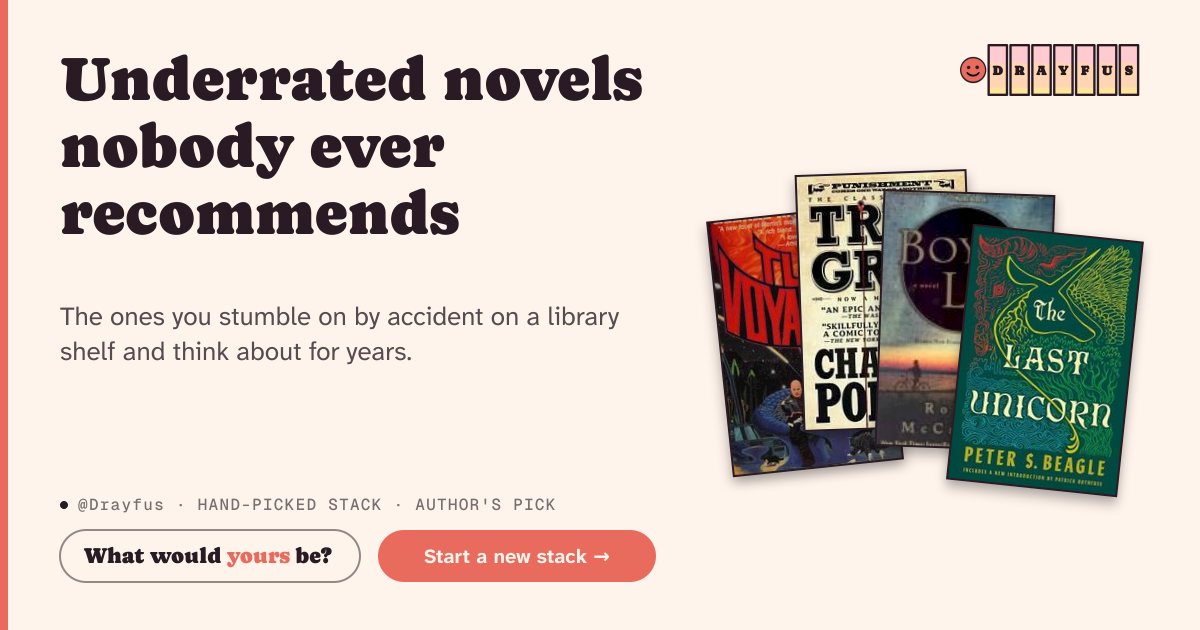 Share card preview for Underrated novels nobody ever recommends
