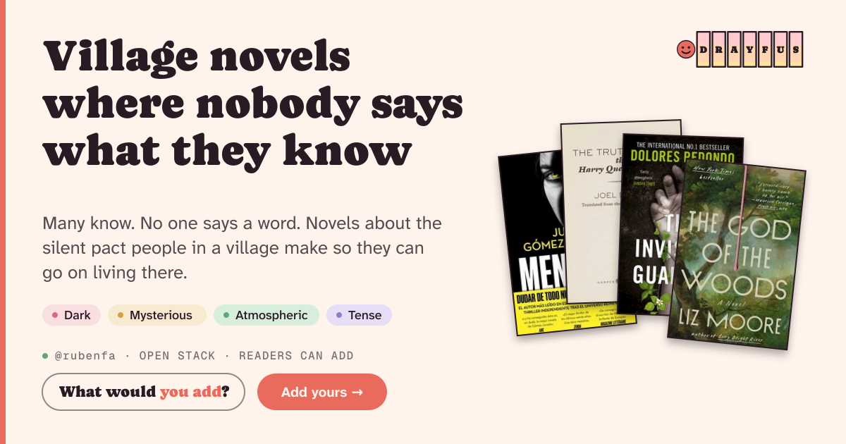 Share card preview for Village novels where nobody says what they know
