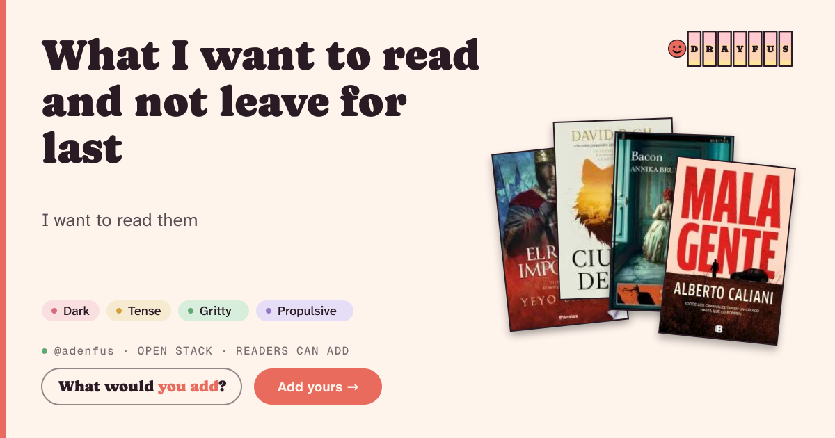 Share card preview for What I want to read and not leave for last
