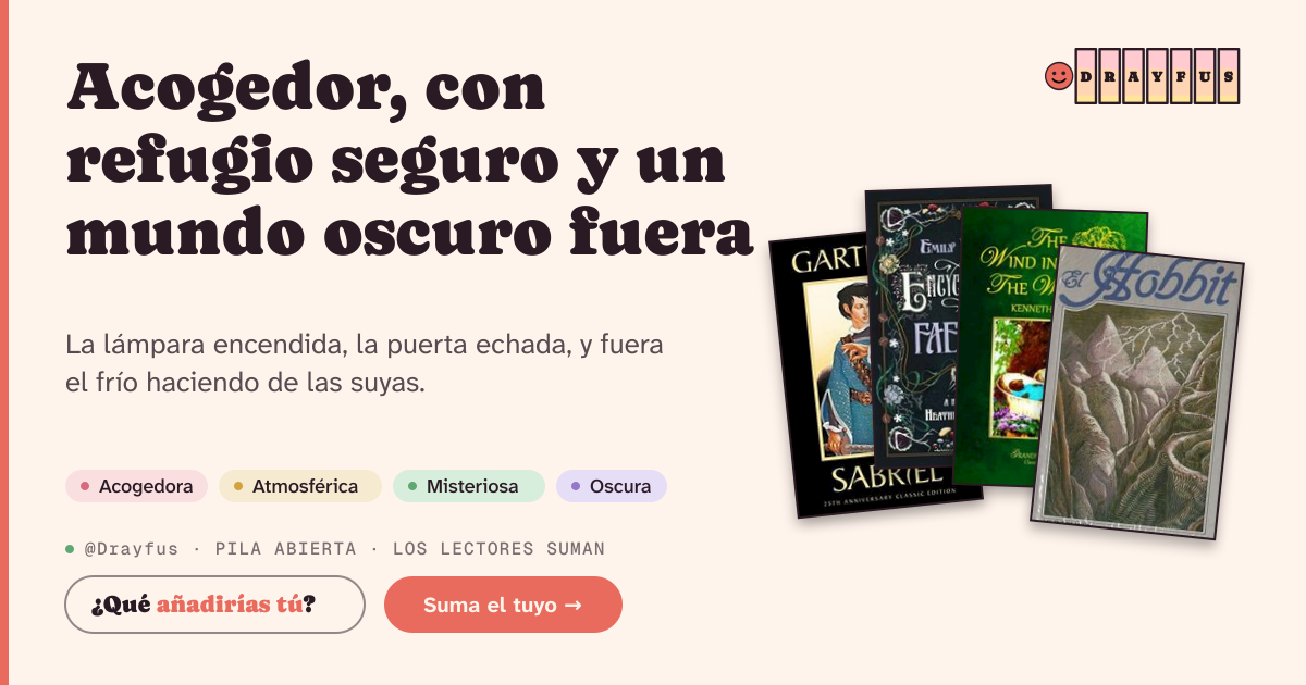 Vista previa de la tarjeta para compartir de Acogedor, con refugio seguro y un mundo oscuro fuera