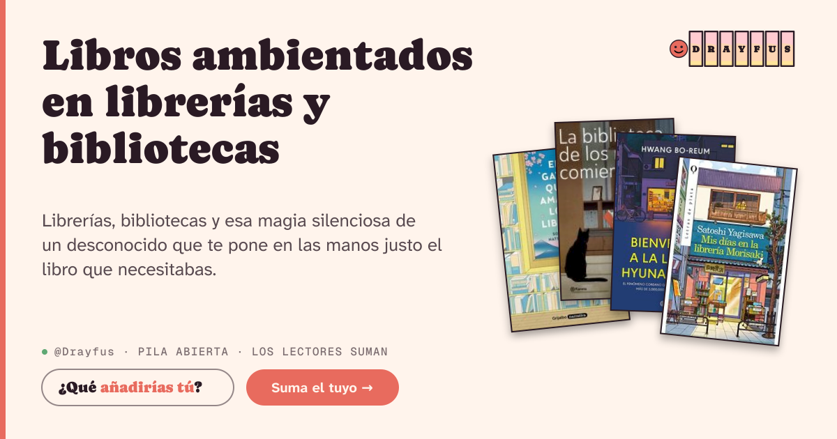 Vista previa de la tarjeta para compartir de Libros ambientados en librerías y bibliotecas