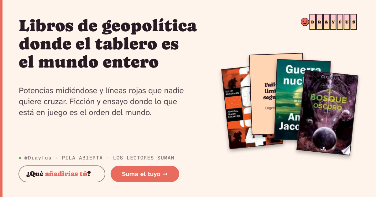 Vista previa de la tarjeta para compartir de Libros de geopolítica donde el tablero es el mundo entero