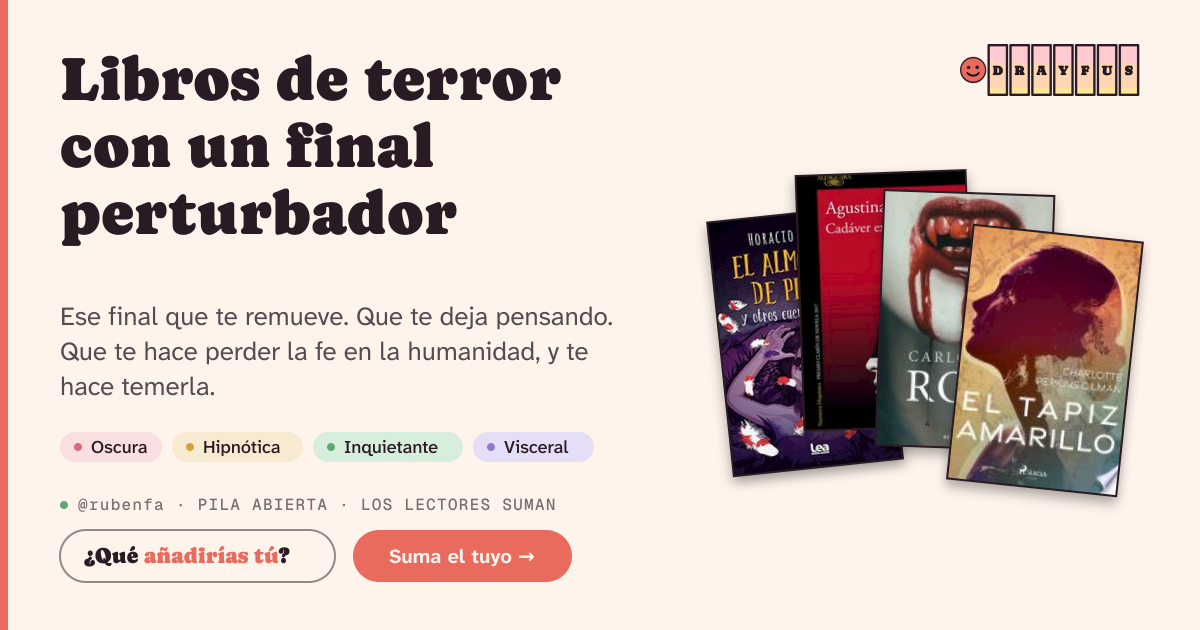 Vista previa de la tarjeta para compartir de Libros de terror con un final perturbador
