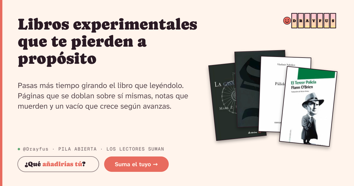 Vista previa de la tarjeta para compartir de Libros experimentales que te pierden a propósito