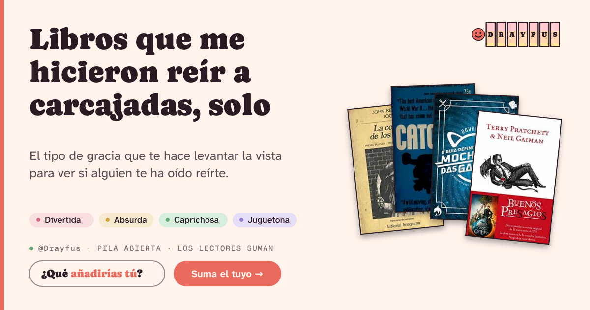 Vista previa de la tarjeta para compartir de Libros que me hicieron reír a carcajadas, solo