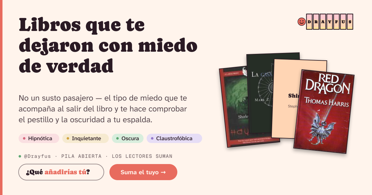 Vista previa de la tarjeta para compartir de Libros que te dejaron con miedo de verdad