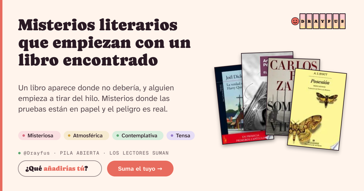 Vista previa de la tarjeta para compartir de Misterios literarios que empiezan con un libro encontrado