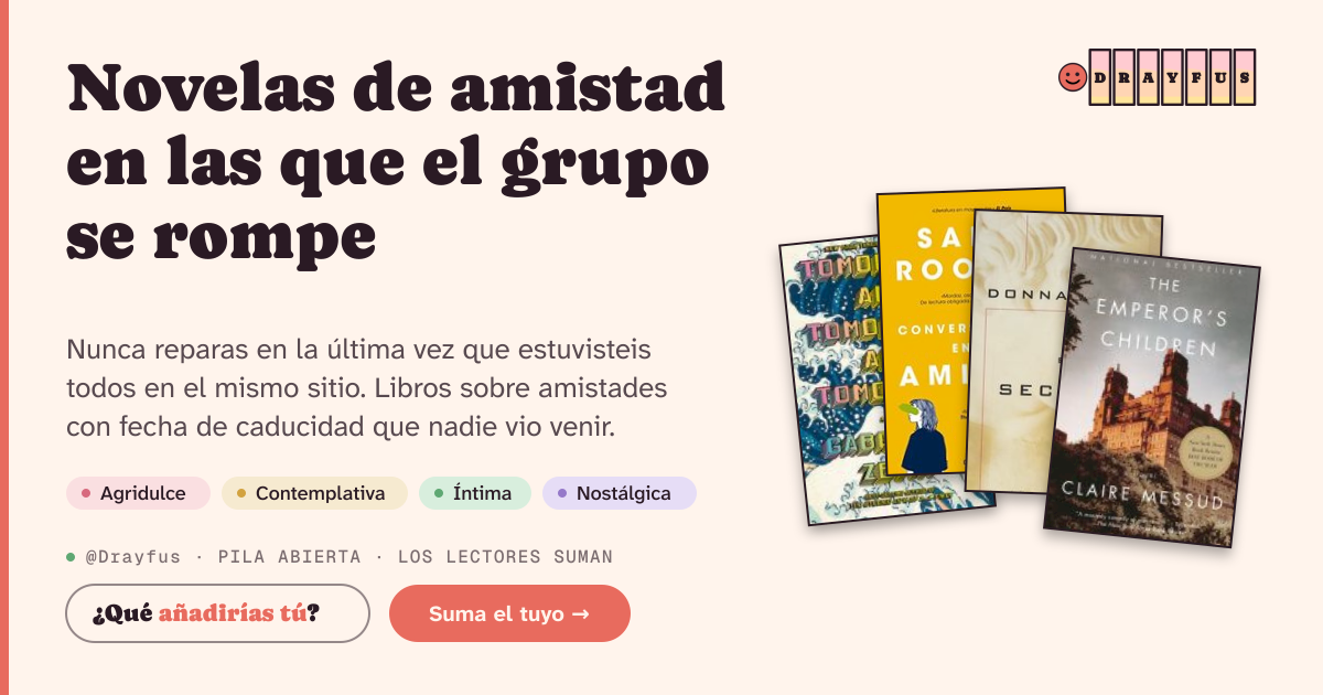 Vista previa de la tarjeta para compartir de Novelas de amistad en las que el grupo se rompe