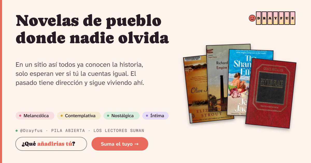 Vista previa de la tarjeta para compartir de Novelas de pueblo donde nadie olvida