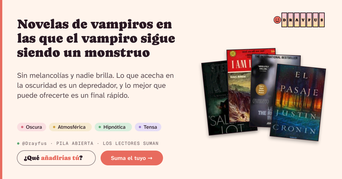 Vista previa de la tarjeta para compartir de Novelas de vampiros en las que el vampiro sigue siendo un monstruo