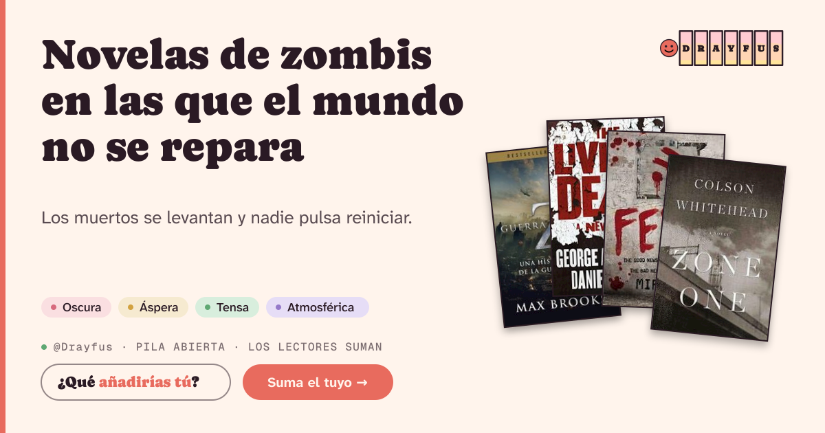Vista previa de la tarjeta para compartir de Novelas de zombis en las que el mundo no se repara