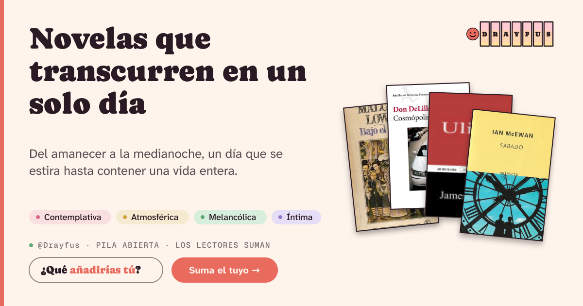 Vista previa de la tarjeta para compartir de Novelas que transcurren en un solo día