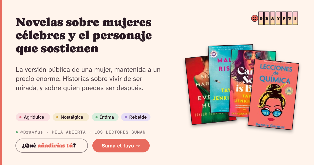 Vista previa de la tarjeta para compartir de Novelas sobre mujeres célebres y el personaje que sostienen