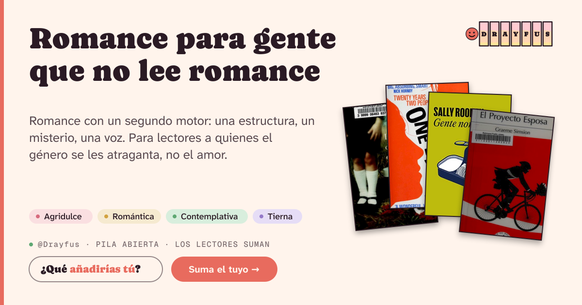 Vista previa de la tarjeta para compartir de Romance para gente que no lee romance