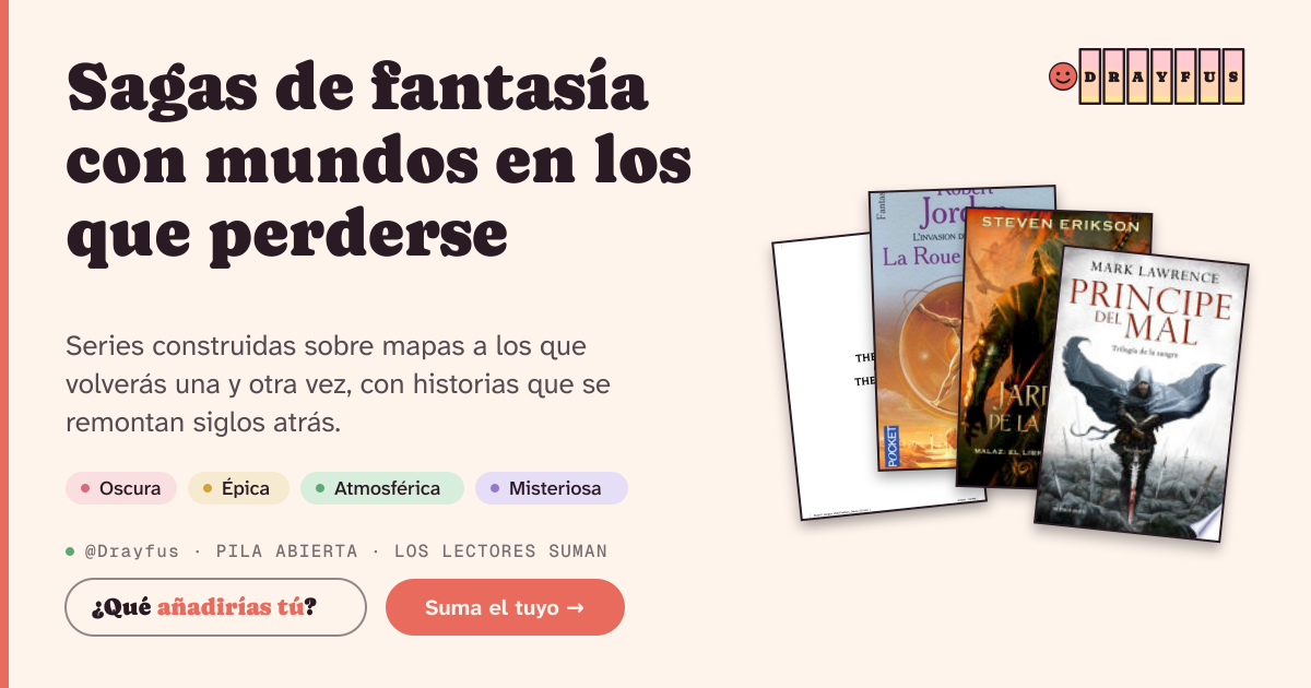 Vista previa de la tarjeta para compartir de Sagas de fantasía con mundos en los que perderse