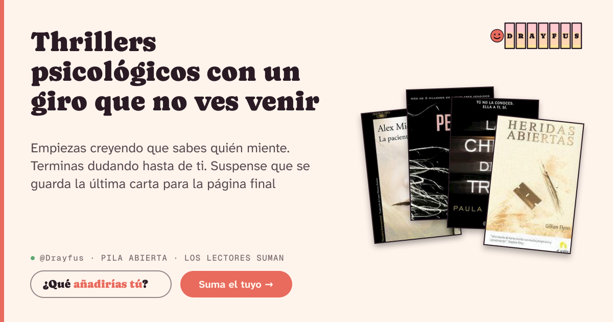 Vista previa de la tarjeta para compartir de Thrillers psicológicos con un giro que no ves venir