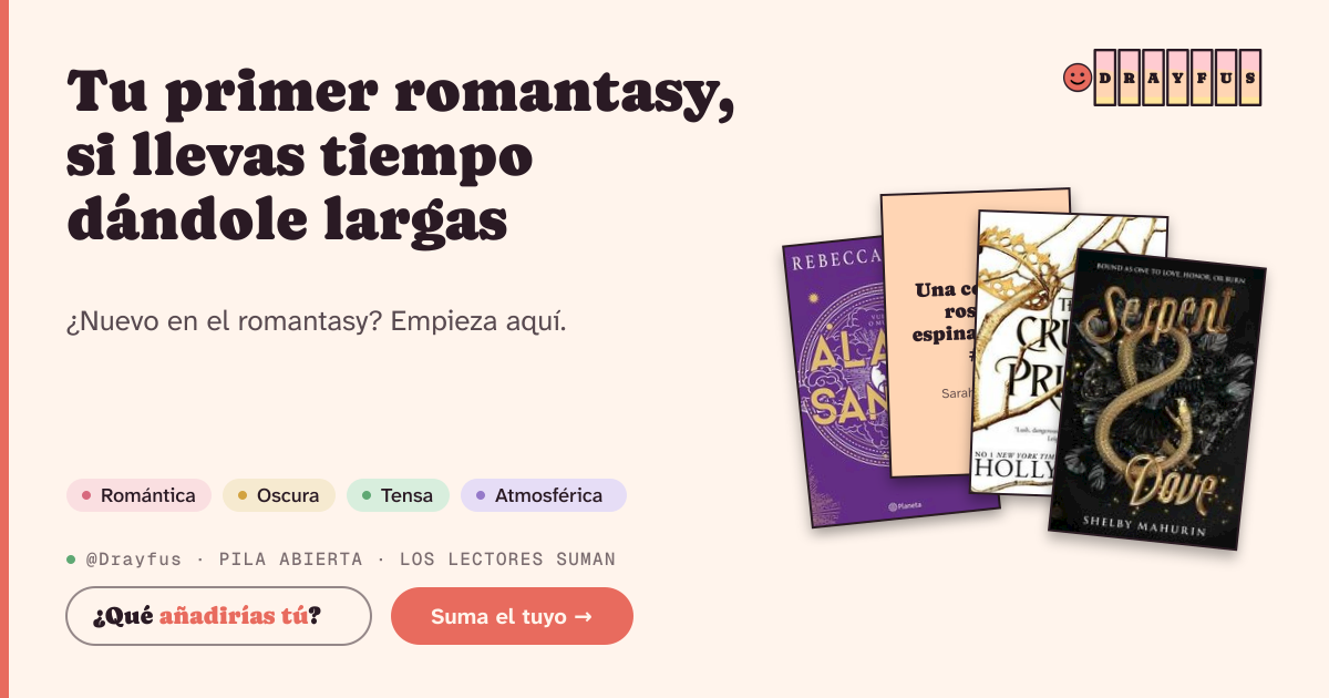 Vista previa de la tarjeta para compartir de Tu primer romantasy, si llevas tiempo dándole largas